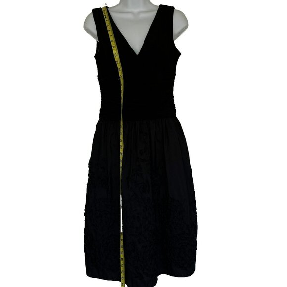 Jessica Howard Evening Midi Event Dress 6P Ruched Ribbon Rosettes Wimsigoth - Picture 9 of 11